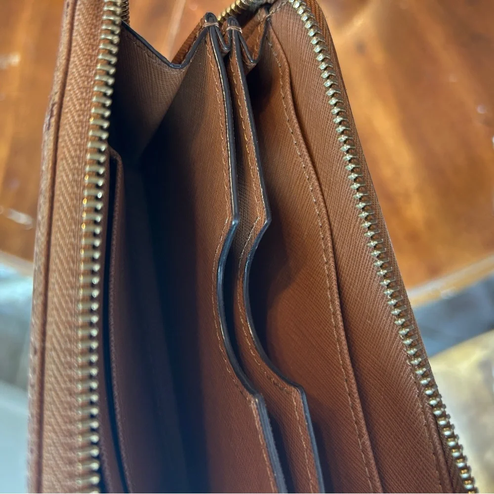 Michael Kors Tan Wallet with Gold Logo Plate